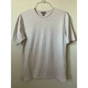 Forever 21 Men Beige Textured Side Slit Crew Neck Short Sleeve Shirt Size S